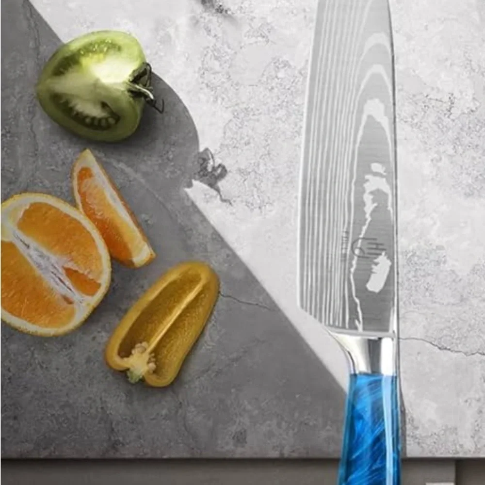 Blue Stainless Steel Kitchen Knife